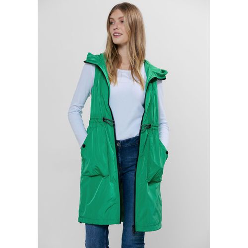Steppweste CECIL, Damen, Gr. M (40), grün (grass grün), Stoff, Obermaterial: 100% Polyester, Mesh: 100% Polyester, unifarben, casual, gerade ca. Mitte Oberschenkel, ohne Ausschnitt, Westen, in Unifarbe