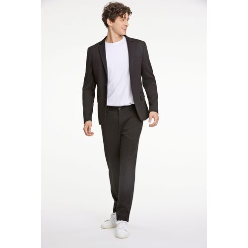 Anzug LINDBERGH, Herren, Gr. 58, N-Gr, schwarz, Obermaterial: 75% Polyester, 22% Viskose, 3% Elasthan. Futter: 100% Polyester, casual, regular fit, Anzüge, mit modernem Schnitt