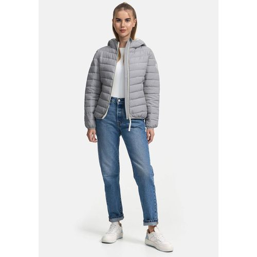 Winterjacke MARIKOO "Pack mich ein" Gr. M, grau Damen Jacken Mit Kapuze und Beutel zum Verstauen der Jacke