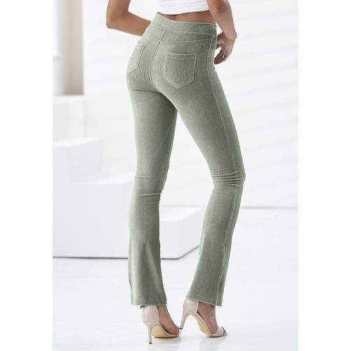 Jazzpants LASCANA, Damen, Gr. 32/34, N-Gr, grün (mint grün), Cord, Obermaterial: 97% Polyester, 3% Elasthan, casual, Hosen, aus weichem Material in Cord-Optik, Loungewear