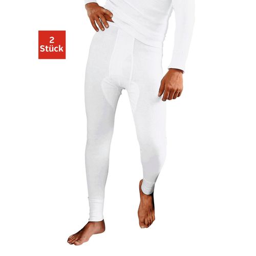 Lange Unterhose CLIPPER, Herren, Gr. 8 (8/XXL), weiß, Feinripp, Obermaterial: 100% Baumwolle, unifarben, körpernah, Unterhosen, aus Feinripp, mit Eingriff