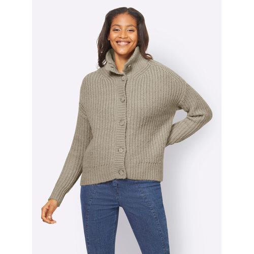 Strickjacke HEINE Gr. 38, braun (schlamm, meliert) Damen Strickjacken