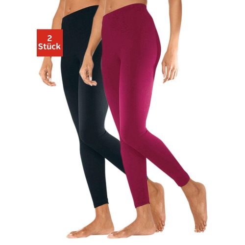 Leggings VIVANCE ACTIVE Gr. 36/38, N-Gr, lila (himbeere, schwarz) Damen Hosen mit Gummibund, Loungewear