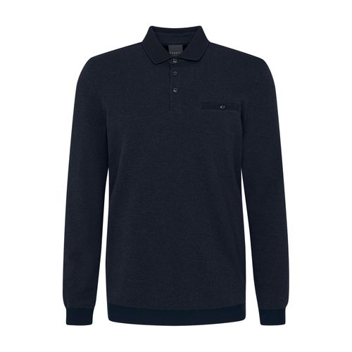 Langarm-Poloshirt BUGATTI Gr. L, blau Herren Shirts mit feiner Strukturoptik