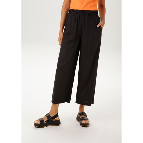 Schlupfhose ANISTON CASUAL, Damen, Gr. 42, N-Gr, schwarz, Web, Obermaterial: 100% Viskose, unifarben, modisch, lässig geschnitten 7/8-Länge, Hosen, in trendiger 7/8-Länge