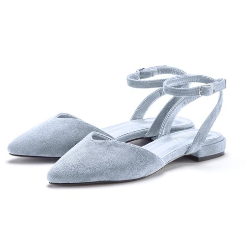 Ballerina LASCANA Gr. 38, blau Damen Schuhe Slingballerina, Riemchenballerina, Halbschuh, Slipper, Sandale VEGAN