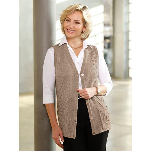 Strickweste CLASSIC BASICS, Damen, Gr. 50, beige, 100% Polyacryl, unifarben, Westen