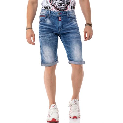 Jeansshorts CIPO & BAXX, Herren, Gr. 32, N-Gr, blau (blau used), Denim/Jeans, Obermaterial: 98% Baumwolle, 2% Elasthan, Abriebeffekte, modisch, regular fit, Jeans