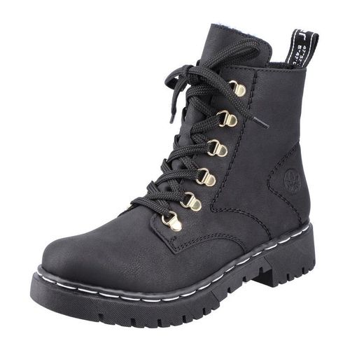 Winterboots RIEKER, Damen, Gr. 42, schwarz, Lederimitat, klassisch, Schuhe, mit kontrastfarbener Rahmennaht, Topseller