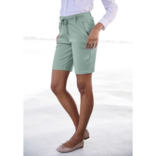 Shorts LASCANA Gr. 36, N-Gr, grün (mint) Damen Hosen mit Gürtelschlaufen und Bindeband, Loungewear