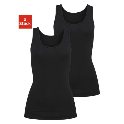 Unterhemd H.I.S, Damen, Gr. 52/54, N-Gr, schwarz, Single Jersey, Obermaterial: 95% Baumwolle, 5% Elasthan, unifarben, basic,casual, ärmellos, Unterhemden, aus elastischer Baumwoll-Qualität, Tanktop, Unterziehshirt