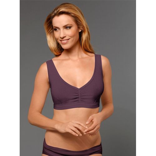 Bustier WÄSCHEPUR Gr. 48, N-Gr, lila (aubergine, schwarz), Damen, 97% Baumwolle, 3% Elasthan, BHs