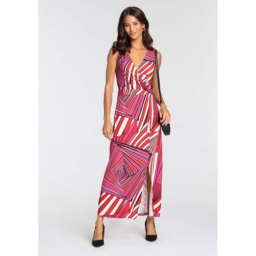 Maxikleid MELROSE, Damen, Gr. 42, N-Gr, pink (pink, grafik), Jersey, Obermaterial: 95% Polyester, 5% Elasthan, feminin, Kleider, mit V-Ausschnitt - NEUE KOLLEKTION