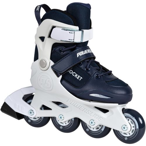 Inlineskates POWERSLIDE "Powerslide Rocket Blue adj." Gr. 37, blau (blau, weiß), Inlineskates_Rollschuhe_Schlittschuhe, Kinder, 37/40, Kunstfaser, größenverstellbar