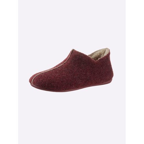 Hausschuh THIES, Damen, Gr. 41, rot (bordeaux), Filz, modisch, Schuhe