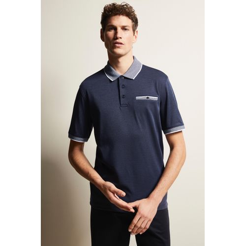 Poloshirt BUGATTI Gr. XL, blau (marine) Herren Shirts mit Kontraststreifen