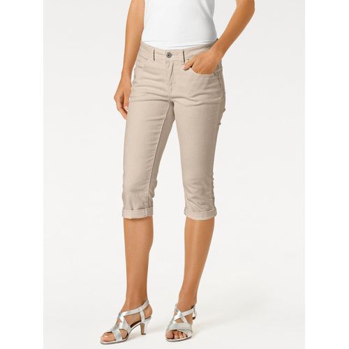 3/4-Hose HEINE Gr. 44, Normalgrößen, beige (sand) Damen Hosen