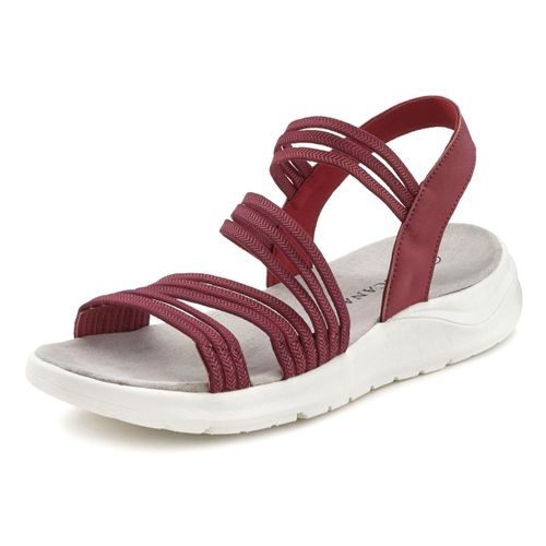 Sandale LASCANA Gr. 38, rot Damen Schuhe Sandale Riemchensandale Outdoorsandale Sandalette, Sommerschuh, ultraleichter Sohle,elastische Riemchen VEGAN