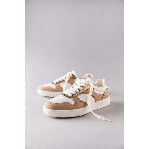 Sneaker ANISTON SHOES Gr. 36, grau (weiß, taupe) Damen Schuhe Freizeitschuh, Halbschuh, Schnürschuh - NEUE KOLLEKTION