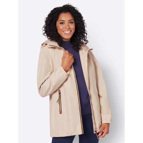 Langjacke CASUAL LOOKS, Damen, Gr. 36, beige (elfenbein), 100% Polyester, unifarben, Langarm, Jacken