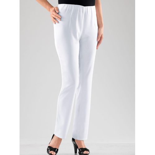 Stretch-Hose CLASSIC BASICS, Damen, Gr. 23, Kurzgrößen, weiß, 64% Polyester, 34% Viskose, 2% Elasthan, unifarben, lang, Hosen