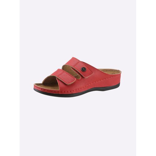 Pantolette FRANKEN-SCHUHE, Damen, Gr. 41, rot, Lederimitat, sportlich, Schuhe