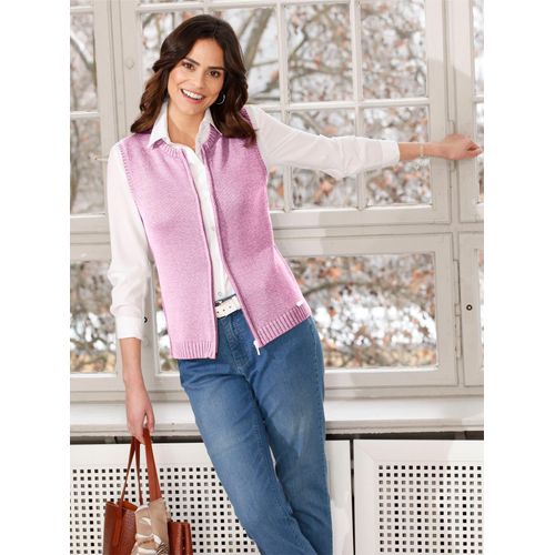 Strickweste CASUAL LOOKS, Damen, Gr. 52, rosa (altrosé), 50% Baumwolle, 50% Polyacryl, unifarben, meliert, Westen