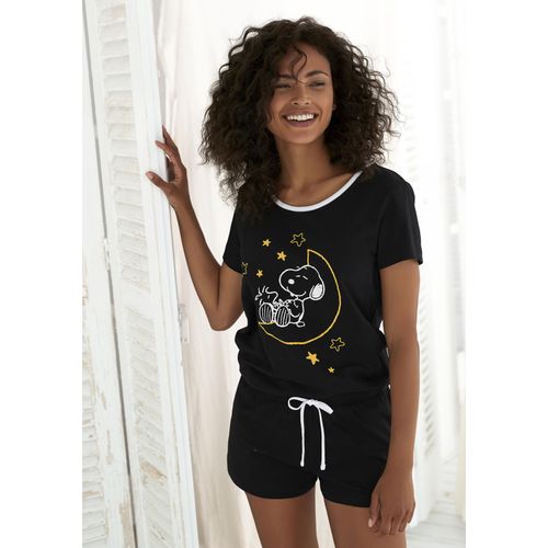 Shorty PEANUTS Gr. 36/38, schwarz Damen Homewear-Sets mit Snoopy Druckmotiv