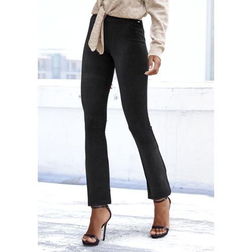 Jazzpants LASCANA, Damen, Gr. 36/38, N-Gr, schwarz, Cord, Obermaterial: 97% Polyester, 3% Elasthan, unifarben, casual, Hosen, aus weichem Material in Cord-Optik, Loungewear