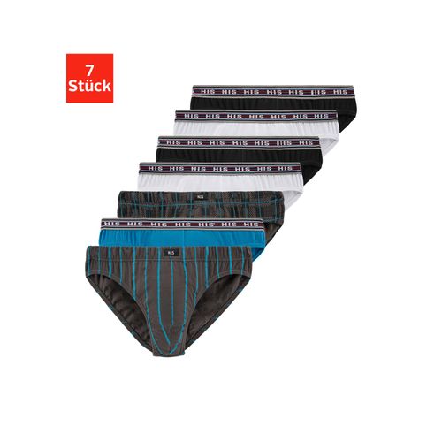 Slip H.I.S, Herren, Gr. L, blau, Jersey, Obermaterial: 95% Baumwolle, 5% Elasthan, gestreift, körpernah, Unterhosen, aus Baumwoll-Stretch