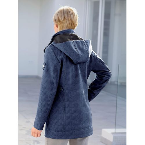 Softshelljacke CASUAL LOOKS, Damen, Gr. 23, blau (marine, meliert), 94% Polyester, 6% Elasthan, unifarben, figurumspielend, Jacken