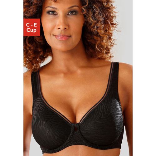 Minimizer-BH NUANCE, Damen, Gr. 80, Cup D, schwarz, Netz, Obermaterial: 80% Polyamid, 20% Elasthan, klassisch, BHs, im modernen Design mit glänzendem Material