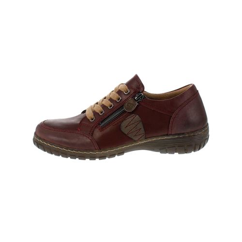 Schnürschuh CLASSIC BASICS, Damen, Gr. 41, rot (bordeaux), Glattleder, sportlich, Schuhe