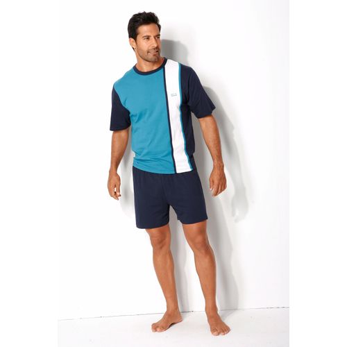 Shorty H.I.S Gr. 44/46, weiß (türkis, marien, weiß) Herren Homewear-Sets mit breitem Streifen