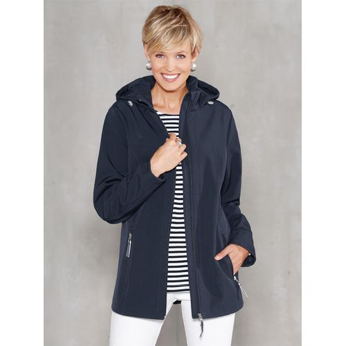 Softshelljacke CLASSIC BASICS, Damen, Gr. 48, blau (marine), 94% Polyester, 6% Elasthan, Innenseite:100% Polyester, unifarben, figurumspielend, Langarm, Jacken