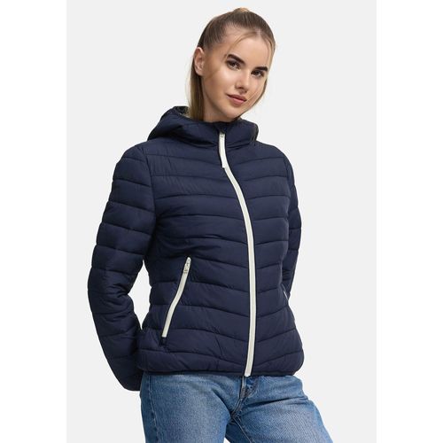 Winterjacke MARIKOO "Pack mich ein" Gr. M, blau (navy) Damen Jacken Mit Kapuze und Beutel zum Verstauen der Jacke