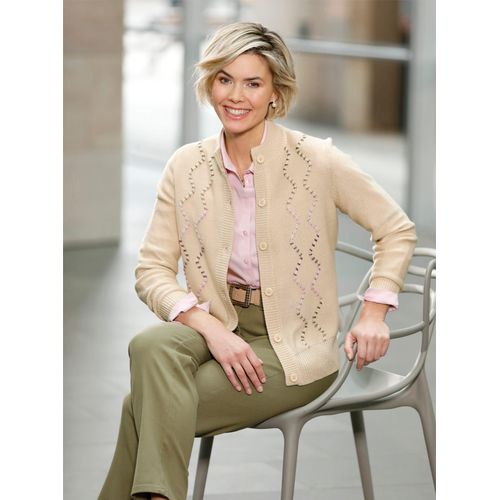 Strickjacke CLASSIC BASICS, Damen, Gr. 40, beige (sand), 100% Polyacryl, unifarben, Langarm, Strickjacken