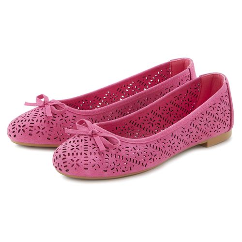 Ballerina LASCANA Gr. 36, pink Damen Schuhe Freizeitschuh, Slipper, Halbschuh mit kleinen Cut-Outs VEGAN