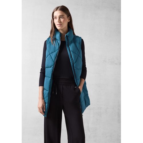 Steppweste CECIL Gr. L (42), blau (nordic aqua blau), Damen, Stoff, 100% Polyester, unifarben, Westen, mit Stehkragen