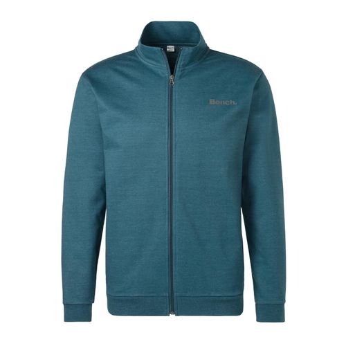 Sweatjacke BENCH. LOUNGEWEAR, Herren, Gr. 48/50 (M), blau (petrol, meliert), Sweatware, Obermaterial: 60% Baumwolle, 40% Polyester, hüftbedeckend, Rundhals, Langarm Rippbündchen, Sweatjacken, mit seitlichen Eingrifftaschen, aus leichter und bequemer Sweatware