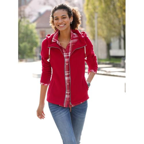 Fleecejacke CASUAL LOOKS Gr. 52, rot Damen Jacken