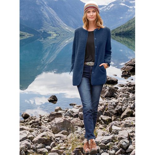 Fleecejacke AMBRIA Gr. 44, blau (jeansblau) Damen Jacken