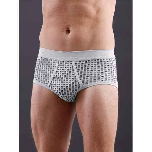 Slip WÄSCHEPUR, Herren, Gr. 6, grau (grau, bedruckt), 75% Baumwolle, 25% Polyester, Unterhosen