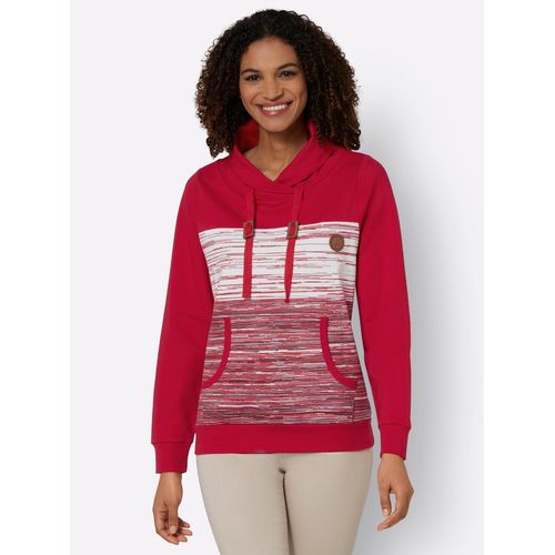 Sweatshirt CASUAL LOOKS Gr. 48, rot (rot-ecru-meliert) Damen Sweatshirts