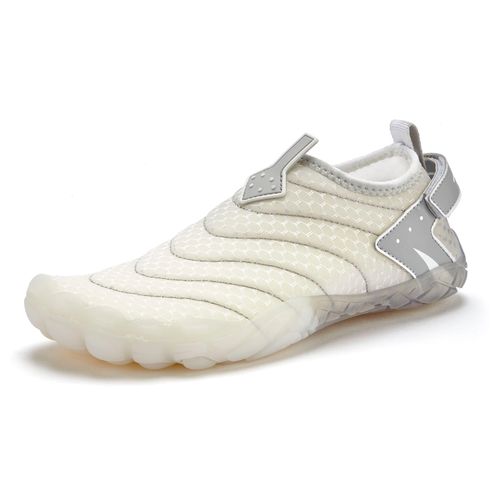 Aqua-Schuh VENICE BEACH Gr. 38, beige (weiß, grau) Damen Schuhe Badeschuh Wasserschuh Slipper Barfußschuh leichter Badeschuh, Slipper, Wasserschuh, flexible Sohle Unisex VEGAN