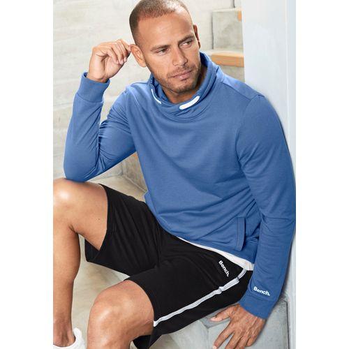 Sweatshirt BENCH. LOUNGEWEAR Gr. XXL (60/62), blau Herren Sweatshirts mit großem Stehkragen aus einer Baumwollmischung