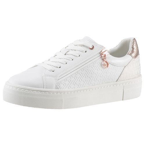 Plateausneaker TAMARIS Gr. 37, rosegold (weiß, roségoldfarben) Damen Schuhe Freizeitschuh, Halbschuh, Schnürschuh in veganer Verarbeitung