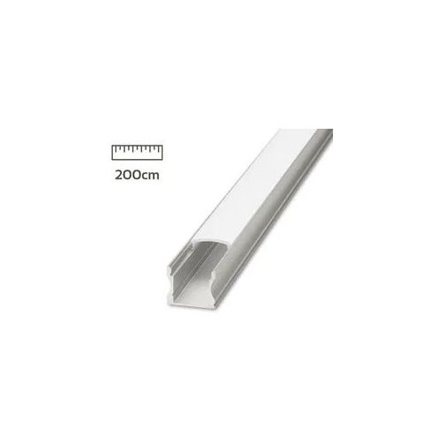 LED Aufbau U-Profil eloxiert 17,3 x 14,5mm opal - Länge: 200cm