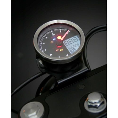 Drehzahlmesser Tachometer Koso chrom Rand, mit ABE / KBA für Yamaha XV R XVS C Bolt SCR A 942 / 950 ccm Bj. 2014 - 2021