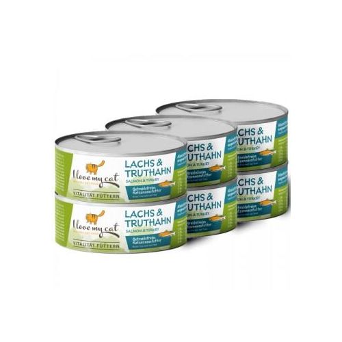 I love my cat Katzenfutter Nass mit Lachs und Truthahn - 6x100g